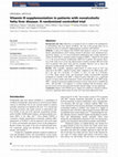 Research paper thumbnail of Vitamin D supplementation in patients with nonalcoholic fatty liver disease: A randomized controlled trial