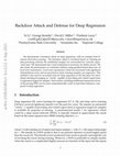 Research paper thumbnail of Backdoor Attack and Defense for Deep Regression