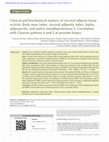 Research paper thumbnail of Clinical and biochemical markers of visceral adipose tissue activity: Body mass index, visceral adiposity index, leptin, adiponectin, and matrix metalloproteinase-3. Correlation with Gleason patterns 4 and 5 at prostate biopsy