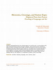 Research paper thumbnail of Memories, Crossings, and Station Stops: Displaced Pasts into Present Teaching of Language and Art