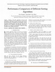 Research paper thumbnail of Performance Comparison of Different Sorting Algorithms