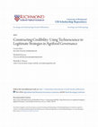 Research paper thumbnail of Constructing Credibility: Using Technoscience to Legitimate Strategies in Agrifood Governance