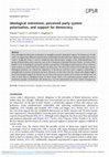 Research paper thumbnail of Ideological extremism, perceived party system polarization, and support for democracy