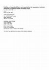 Research paper thumbnail of Stability and reproducibility of semi-quantitative risk assessment methods within the occupational health and safety scope