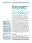 Research paper thumbnail of Management of the corpse with suspect, probable or confirmed COVID-19 respiratory infection – Italian interim recommendations for personnel potentially exposed to material from corpses, including body fluids, in morgue structures and during autopsy practice