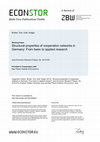 Research paper thumbnail of Structural properties of cooperation networks in Germany: From basic to applied research