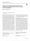 Research paper thumbnail of Public research and the quality of inventions: the role and impact of entrepreneurial universities and regional network embeddedness