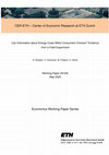 Research paper thumbnail of Can Information about Energy Costs Affect Consumers Choices? Evidence from a Field Experiment