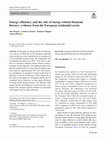 Research paper thumbnail of Energy efficiency and the role of energy-related financial literacy: evidence from the European residential sector