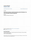 Research paper thumbnail of Performance Contracts, Corporate Governance and the Third Sector: The Case of the NSW Community Legal Sector