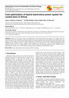 Research paper thumbnail of Cost optimization of hybrid stand-alone power system for cooled store in Kirkuk