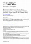 Research paper thumbnail of Management of transient ischemic attacks diagnosed by early-career general practitioners: A cross-sectional study