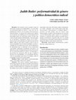 Research paper thumbnail of Judith Butler: performatividad de género y política democrática radical