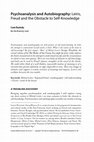 Research paper thumbnail of Psychoanalysis and Autobiography: Leiris, Freud and the Obstacle to Self-Knowledge