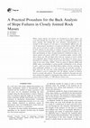 Research paper thumbnail of A practical procedure for the back analysis of slope failures in closely jointed rock masses