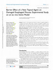 Research paper thumbnail of Barrier Effect of a New Topical Agent on Damaged Esophageal Mucosa: Experimental Study on an ex vivo Swine Model