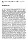 Research paper thumbnail of Aspects of Orality and Formularity in Gregorian Chant Theodore Karp Gregorian Chant and the Carolingians Kenneth Levy