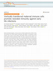 Research paper thumbnail of Vertically transferred maternal immune cells promote neonatal immunity against early life infections