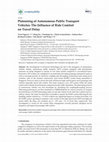 Research paper thumbnail of Platooning of Autonomous Public Transport Vehicles: The Influence of Ride Comfort on Travel Delay