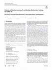 Research paper thumbnail of Editorial on Machine Learning, AI and Big Data Methods and Findings for COVID-19