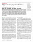 Research paper thumbnail of Ardipithecus hand provides evidence that humans and chimpanzees evolved from an ancestor with suspensory adaptations