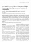 Research paper thumbnail of Drosophila overexpressing parkin R275W mutant exhibits dopaminergic neuron degeneration and mitochondrial abnormalities