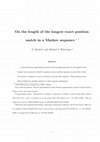 Research paper thumbnail of match in a Markov sequence