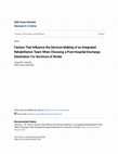 Research paper thumbnail of Factors That Influence the Decision-Making of an Integrated Rehabilitation Team When Choosing a Post-Hospital Discharge Destination For Survivors of Stroke