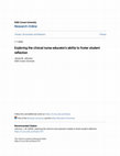 Research paper thumbnail of Exploring the clinical nurse educator's ability to foster student reflection