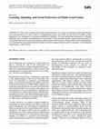 Research paper thumbnail of Learning, Signaling, and Social Preferences in Public-Good Games