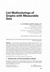 Research paper thumbnail of List multicolorings of graphs with measurable sets