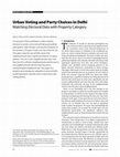 Research paper thumbnail of Urban Voting and Party Choices in Delhi Matching Electoral Data with Property Category