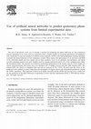 Research paper thumbnail of Use of artificial neural networks to predict quaternery phase systems from limited experimental data