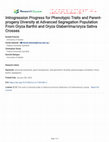 Research paper thumbnail of Introgression Progress for Phenotypic Traits and Parent-progeny Diversity at Advanced Segregation Population From Oryza Barthii and Oryza Glaberrima/oryza Sativa Crosses