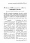 Research paper thumbnail of Environmental Communication in Latvian Municipal Newsletters