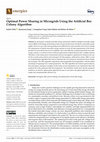 Research paper thumbnail of Optimal Power Sharing in Microgrids Using the Artificial Bee Colony Algorithm