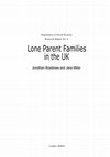 Research paper thumbnail of Lone Parent Families in the UK