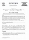 Research paper thumbnail of An Investigation of the Orientation-dependent Study of a Nickel-based Alloy Subjected to Deformation