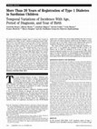 Research paper thumbnail of More Than 20 Years of Registration of Type 1 Diabetes in Sardinian Children: Temporal Variations of Incidence With Age, Period of Diagnosis, and Year of Birth