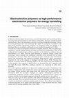 Research paper thumbnail of Electrostrictive Polymers as High-Performance Electroactive Polymers for Energy Harvesting