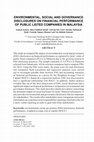 Research paper thumbnail of Environmental, Social and Governance Disclosures on Financial Performance of Public Listed Companies in Malaysia