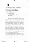 Research paper thumbnail of Why Breaking Down Boundaries Matters for Archaeological Research on Learning and Cultural Transmission