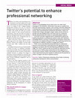 Research paper thumbnail of Twitter's potential to enhance professional networking