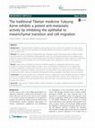 Research paper thumbnail of The traditional Tibetan medicine Yukyung Karne exhibits a potent anti-metastatic activity by inhibiting the epithelial to mesenchymal transition and cell migration