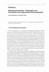 Research paper thumbnail of Einleitung Bildungsanthropologie – Genealogien und Koordinaten eines angewandten Forschungsfeldes