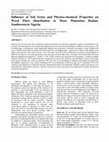 Research paper thumbnail of Influence of Soil Series and Physico-chemical Properties on Weed Flora Distribution at Moor Plantation Ibadan, Southwestern Nigeria