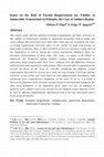 Research paper thumbnail of Issues on the Role of Formal Requirements for Validity of Immovable Transactions in Ethiopia: the Case of Amhara Region