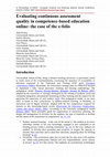 Research paper thumbnail of Evaluating continuous assessment quality in competence-based education online: the case of the e-folio