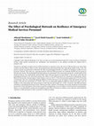 Research paper thumbnail of The Effect of Psychological Hotwash on Resilience of Emergency Medical Services Personnel