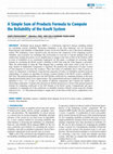 Research paper thumbnail of A Simple Sum of Products Formula to Compute the Reliability of the KooN System